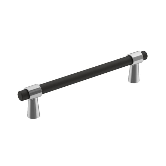 Amerock Mergence Series 5-1/16 in (128 mm) Center to Center Polished Chrome/Matte Black Pull, -BP36859FB26