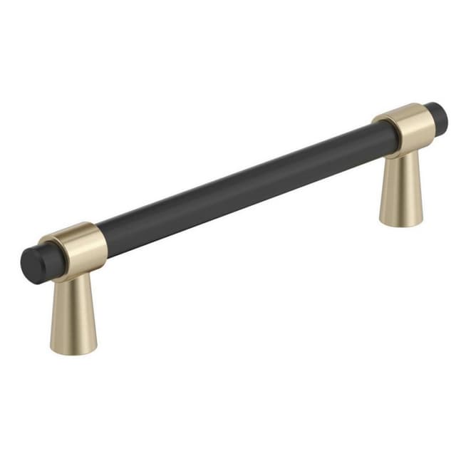 Amerock Mergence Series 5-1/16 in (128 mm) Center to Center Matte Black/Golden Champagne Pull, BP36859FBBBZ