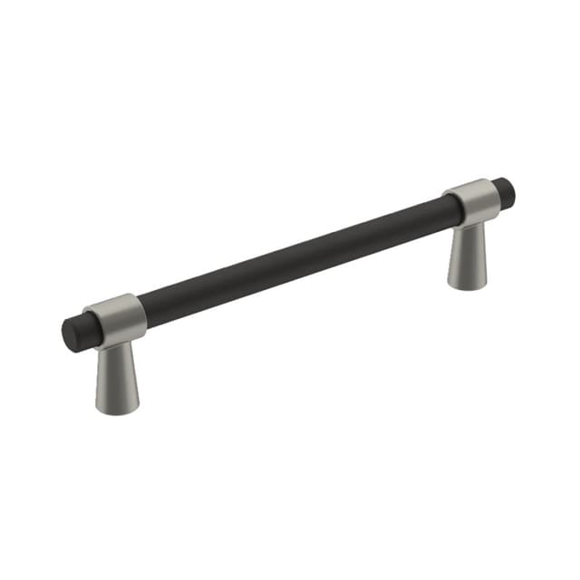 Amerock Mergence Series 5-1/16 in (128 mm) Center to Center Matte Black/Satin Nickel Pull, -BP36859FBG10