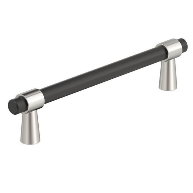 Amerock Mergence Series 5-1/16 in (128 mm) Center to Center Matte Black/Polished Nickel Pull, BP36859FBPN
