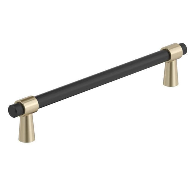 Amerock Mergence Series 6-5/16 in (160 mm) Center to Center Matte Black/Golden Champagne Pull, BP36860FBBBZ