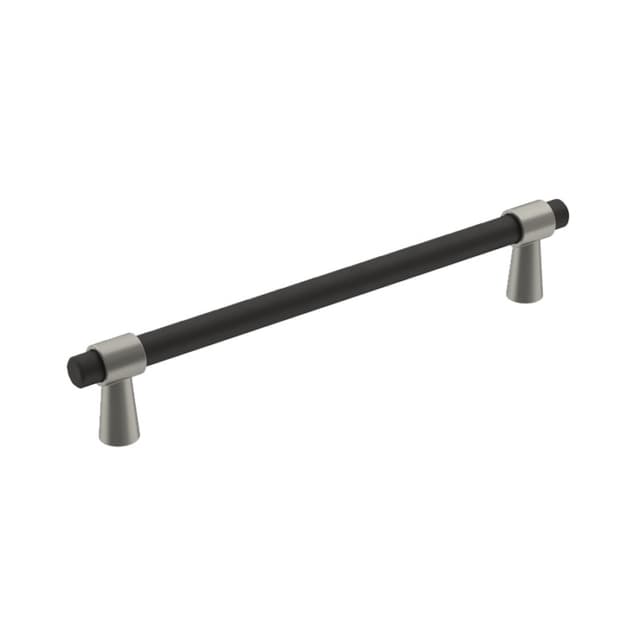 Amerock Mergence Series 6-5/16 in (160 mm) Center to Center Matte Black/Satin Nickel Pull, -BP36860FBG10