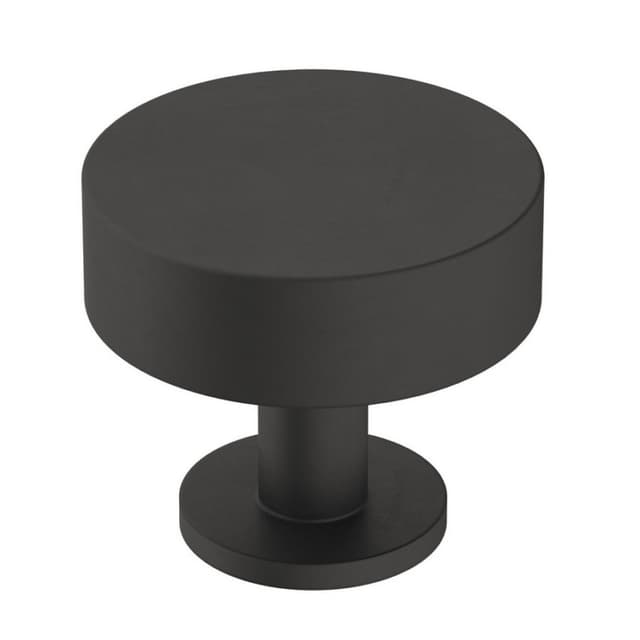 Amerock Radius Series Matte Black 1-1/4 in (32 mm) Diameter Knob, - BP36864FB