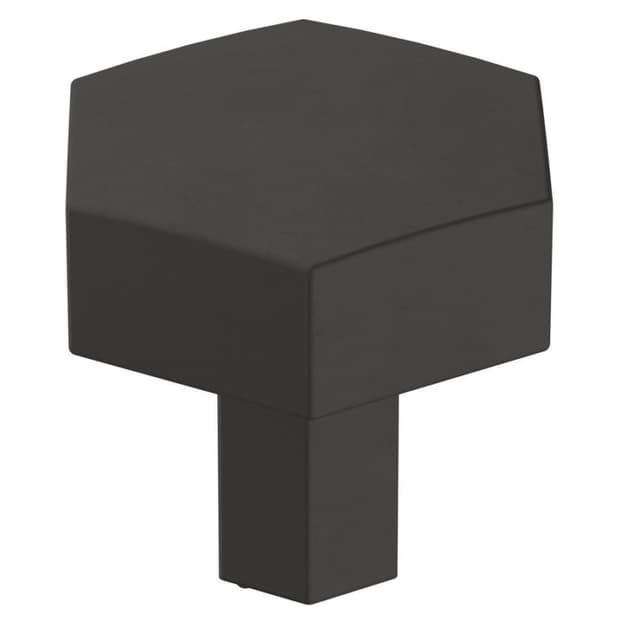 Amerock Caliber Series Matte Black 1-1/4 in (32 mm) Diameter Knob, - BP36872FB