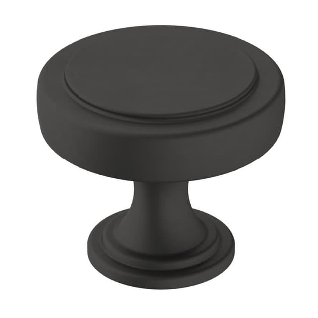 Amerock Exceed Series Matte Black 1-3/8 in (35 mm) Diameter Knob, - BP36880FB