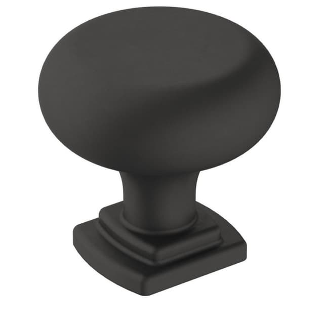 Amerock Surpass Series Matte Black 1-1/4 in (32 mm) Diameter Knob, - BP36893FB