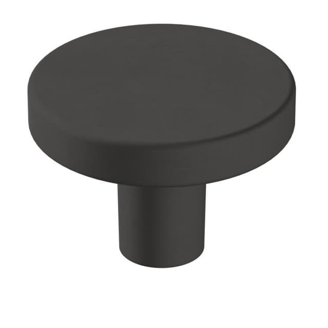 Amerock Versa Series Matte Black 1-3/8 in (35 mm) Diameter Knob, - BP36904FB