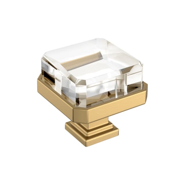 Amerock Glacio Series Clear/Champagne Bronze 1-3/16 in (30 mm) L x 1-3/16 in (30 mm) W Knob, BP36975CCZ