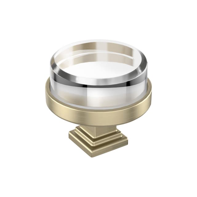 Amerock Glacio Series Clear Glass/Golden Champagne 1-1/2 in (38 mm) Diameter Knob, BP36976CBBZ