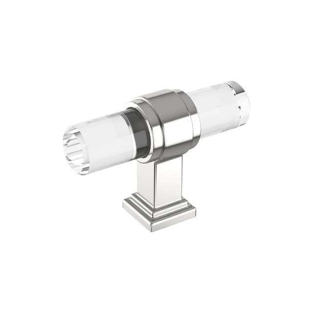 Amerock Glacio Series Clear/Polished Chrome 2-1/8 in (54 mm) L x 9/16 in (14 mm) W Knob, BP36977C26