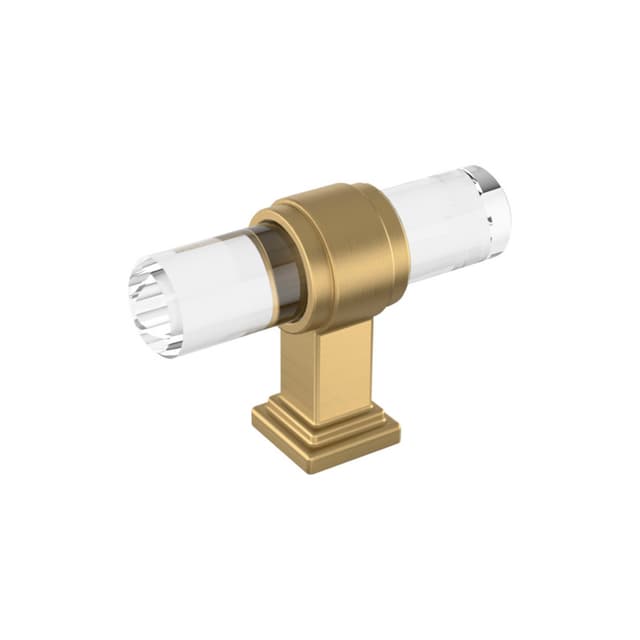 Amerock Glacio Series Clear/Champagne Bronze 2-1/8 in (54 mm) L x 9/16 in (14 mm) W Knob, BP36977CCZ
