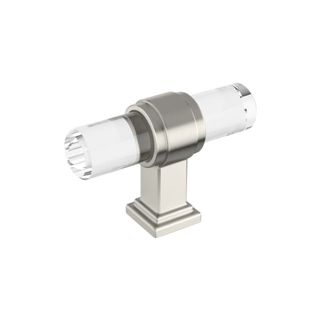 Amerock Glacio Series Clear/Satin Nickel 2-1/8 in (54 mm) L x 9/16 in (14 mm) W Knob, BP36977CG10