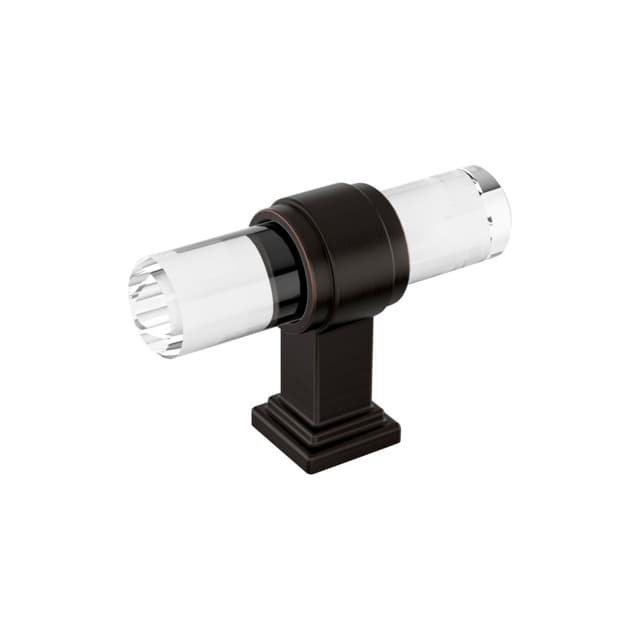 Amerock Glacio Series Clear/Oil Rubbed Bronze 2-1/8 in (54 mm) L x 9/16 in (14 mm) W Knob, BP36977CORB