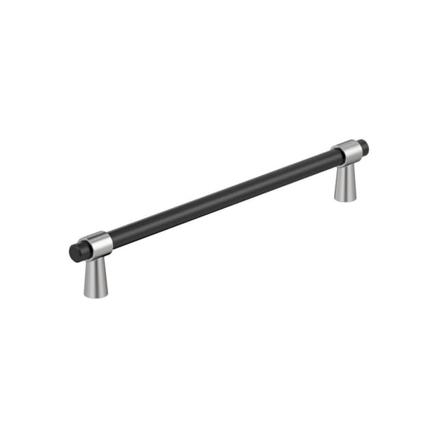 Amerock Mergence Series 7-9/16 in (192 mm) Center to Center Polished Chrome/Matte Black Pull, BP36980FB26
