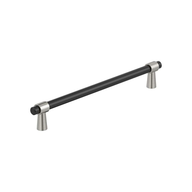 Amerock Mergence Series 7-9/16 in (192 mm) Center to Center Matte Black/Satin Nickel Pull, BP36980FBG10