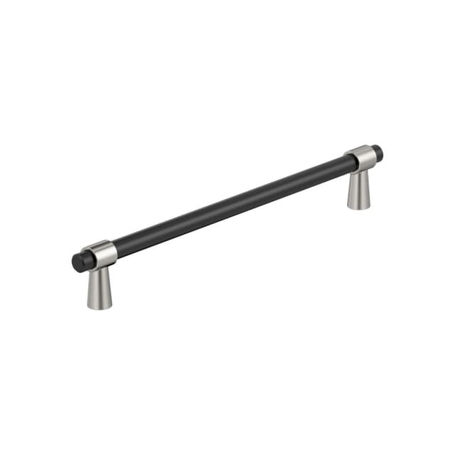 Amerock Mergence Series 7-9/16 in (192 mm) Center to Center Matte Black/Polished Nickel Pull, BP36980FBPN