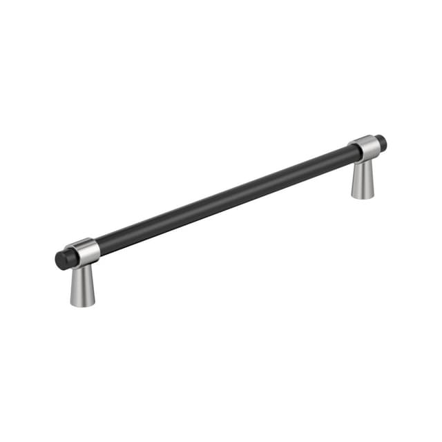 Amerock Mergence Series 10-1/16 in (256 mm) Center to Center Polished Chrome/Matte Black Pull, BP36981FB26
