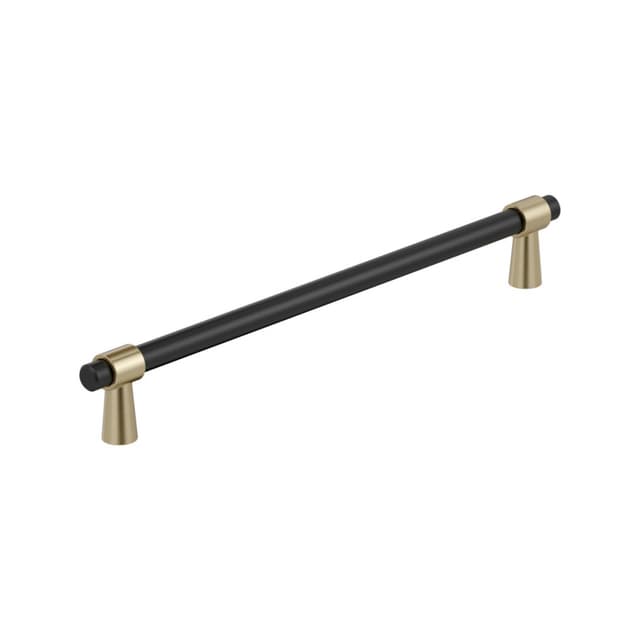 Amerock Mergence Series 10-1/16 in (256 mm) Center to Center Matte Black/Golden Champagne Pull, BP36981FBBBZ