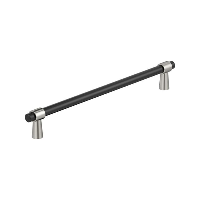 Amerock Mergence Series 10-1/16 in (256 mm) Center to Center Matte Black/Polished Nickel Pull, BP36981FBPN