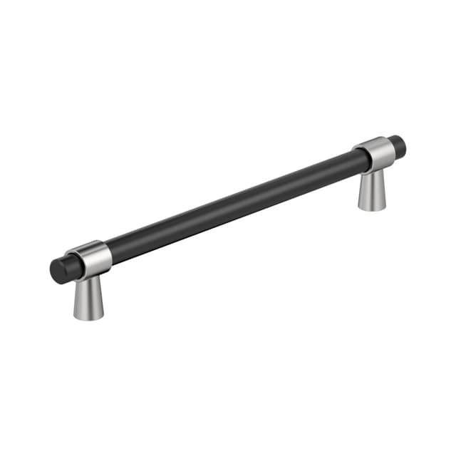 Amerock Mergence Series 12 in (305 mm) Center to Center Polished Chrome/Matte Black Pull, BP36982FB26