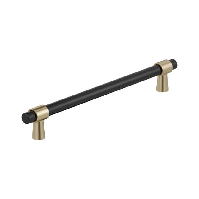 Amerock Mergence Series 12 in (305 mm) Center to Center Matte Black/Golden Champagne Pull, BP36982FBBBZ