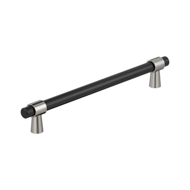 Amerock Mergence Series 12 in (305 mm) Center to Center Matte Black/Polished Nickel Pull, BP36982FBPN