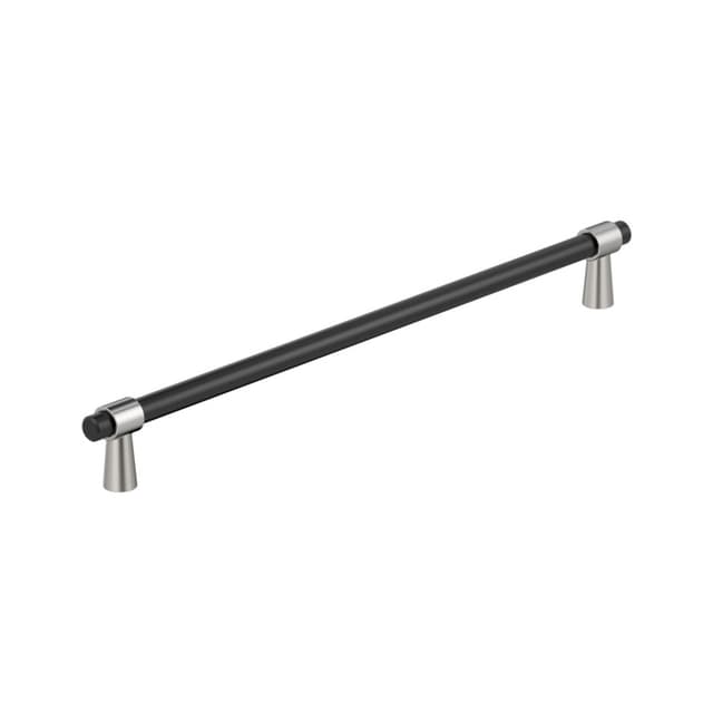 Amerock Mergence Series 12-5/8 in (320 mm) Center to Center Polished Chrome/Matte Black Pull, BP36983FB26