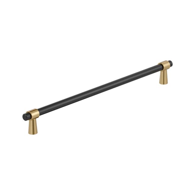 Amerock Mergence Series 12-5/8 in (320 mm) Center to Center Matte Black/Champagne Bronze Pull, BP36983FBCZ