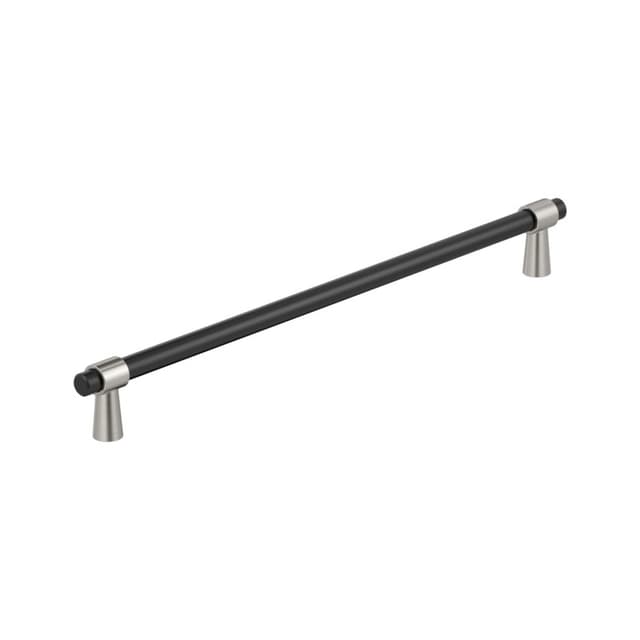 Amerock Mergence Series 12-5/8 in (320 mm) Center to Center Matte Black/Satin Nickel Pull, BP36983FBG10