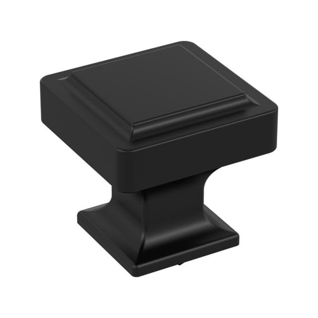 Amerock Eleva Series Matte Black 1-3/16 in (30 mm) L x 1-3/16 in (30 mm) W Knob, -BP37021MB