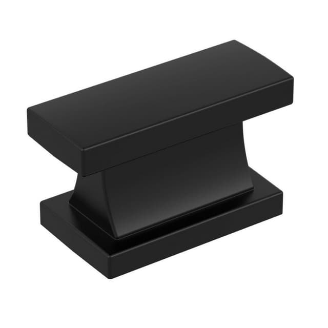 Amerock Socle Series Matte Black 1-7/16 in (37 mm) L x 9/16 in (14 mm) W Knob, -BP37023MB