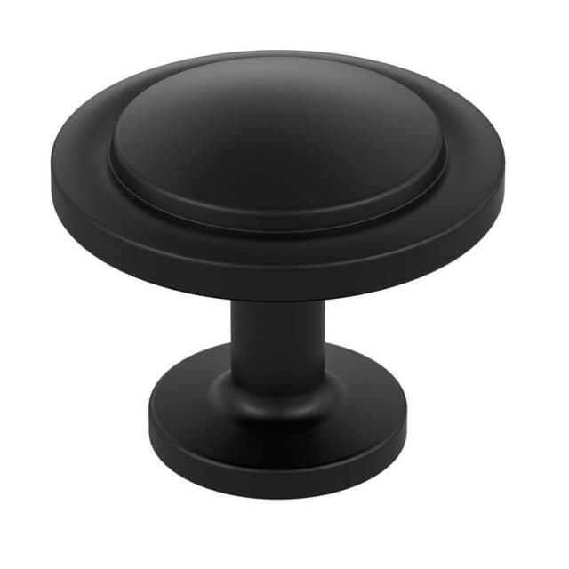 Amerock Loop Series Matte Black 1-3/16 in (30 mm) Diameter Knob, BP37025MB