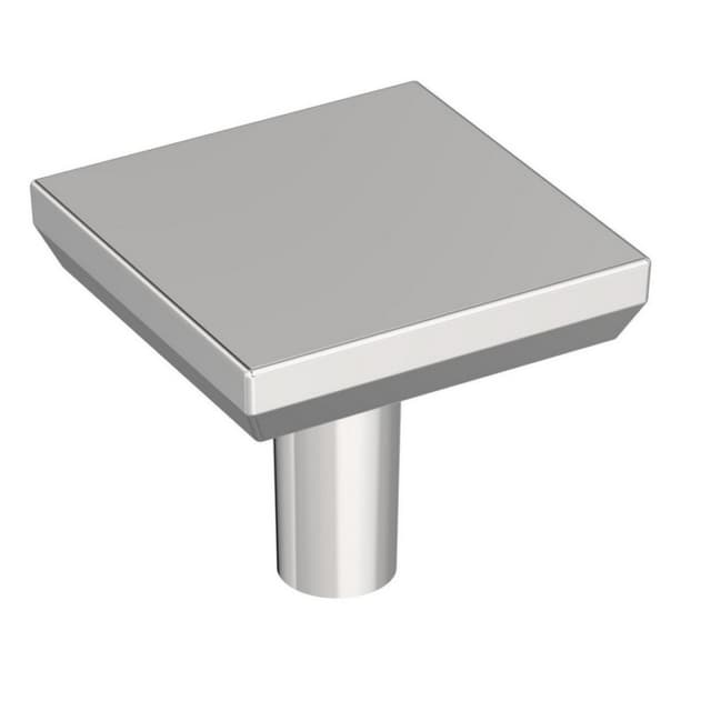 Amerock Chamfered Edge Series Polished Chrome 1-1/16 in (27 mm) L x 1-1/16 in (27 mm) W Knob, -BP3702826