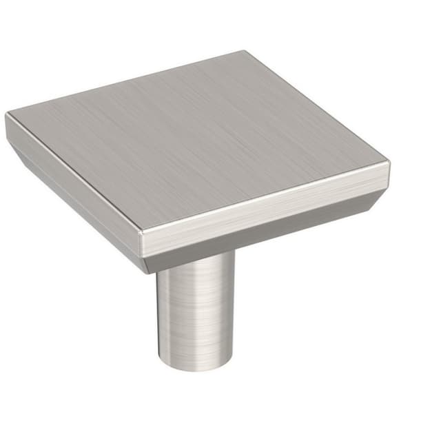Amerock Chamfered Edge Series Satin Nickel 1-1/16 in (27 mm) L x 1-1/16 in (27 mm) W Knob, -BP37028G10