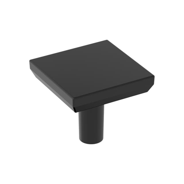 Amerock Chamfered Edge Series Matte Black 1-1/16 in (27 mm) L x 1-1/16 in (27 mm) W Knob, -BP37028MB