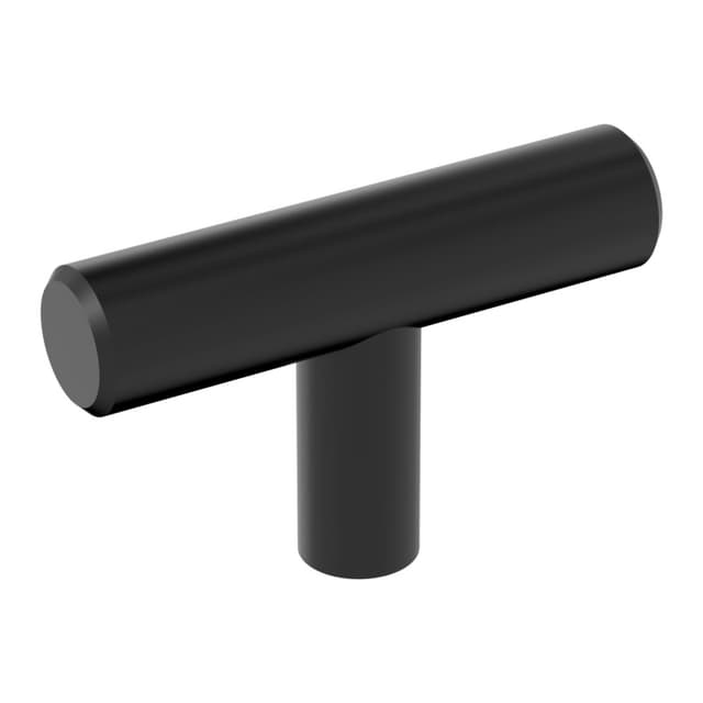 Amerock Bar Pulls Series Matte Black 2 in (51 mm) L x 7/16 in (11 mm) W Knob, -BP37029MB
