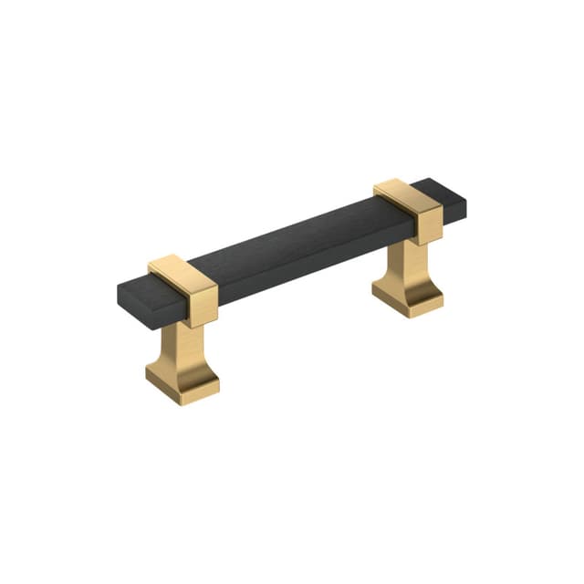 Amerock Overton Series 3 in (76 mm) Center to Center Matte Black/Golden Champagne Pull, BP37080BMBCZ