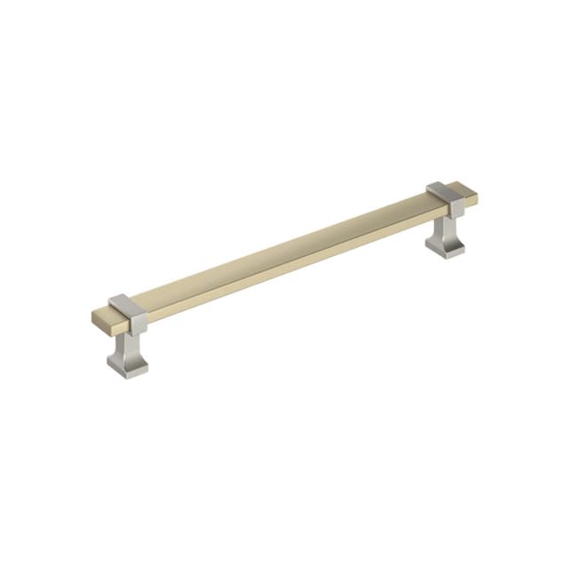 Amerock Overton Series 3-3/4 in (95 mm) Center to Center Golden Champagne/Satin Nickel Pull, BP37081BBZG10