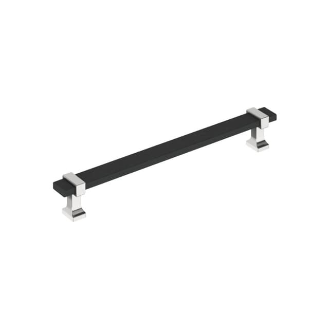 Amerock Overton Series 3-3/4 in (95 mm) Center to Center Matte Black/Polished Chrome Pull, BP37081BMB26