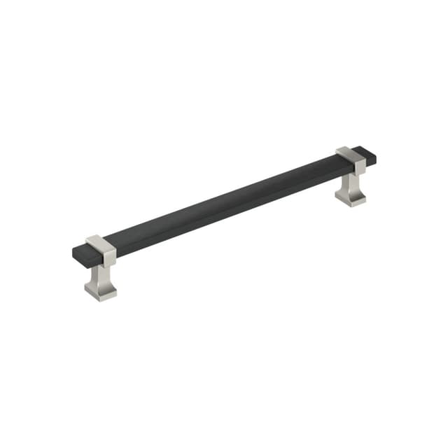 Amerock Overton Series 3-3/4 in (95 mm) Center to Center Matte Black/Satin Nickel Pull, BP37081BMBG10
