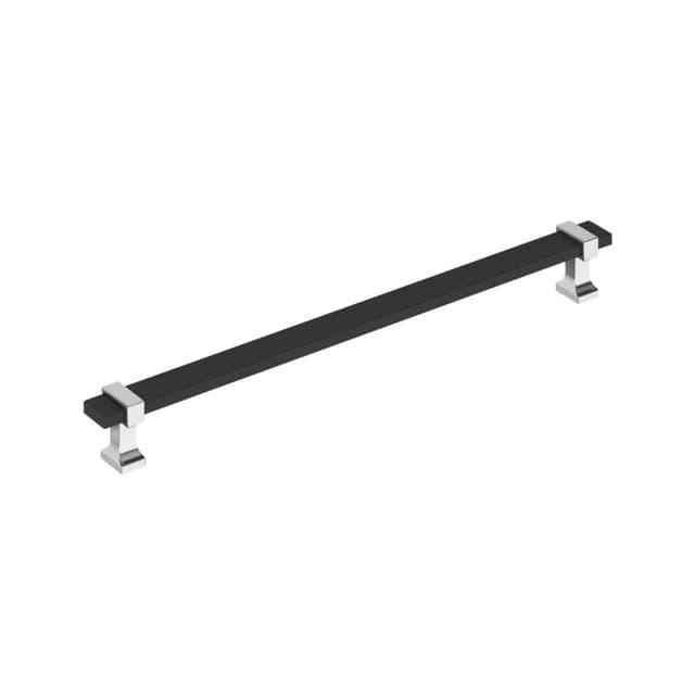 Amerock Overton Series 5-1/16 in (128 mm) Center to Center Matte Black/Polished Chrome Pull, BP37082BMB26