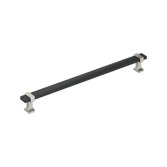 Amerock Overton Series 5-1/16 in (128 mm) Center to Center Matte Black/Satin Nickel Pull, BP37082BMBG10