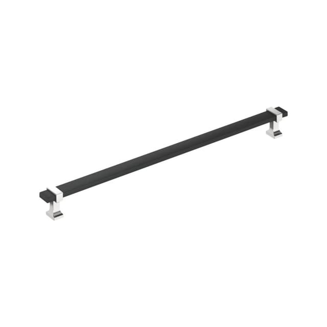 Amerock Overton Series 6-5/16 in (160 mm) Center to Center Matte Black/Polished Chrome Pull, BP37083BMB26