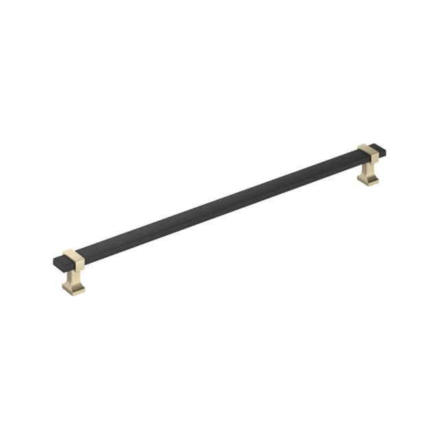 Amerock Overton Series 6-5/16 in (160 mm) Center to Center Matte Black/Golden Champagne Pull, BP37083BMBBBZ