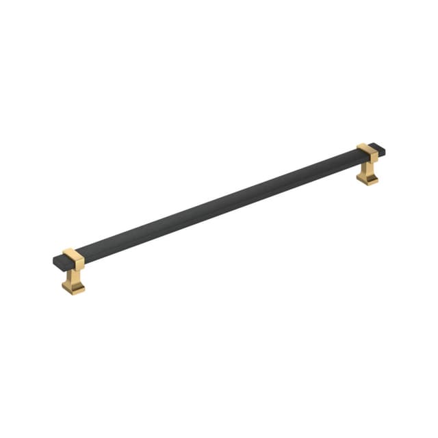 Amerock Overton Series 6-5/16 in (160 mm) Center to Center Matte Black/Golden Champagne Pull, BP37083BMBCZ