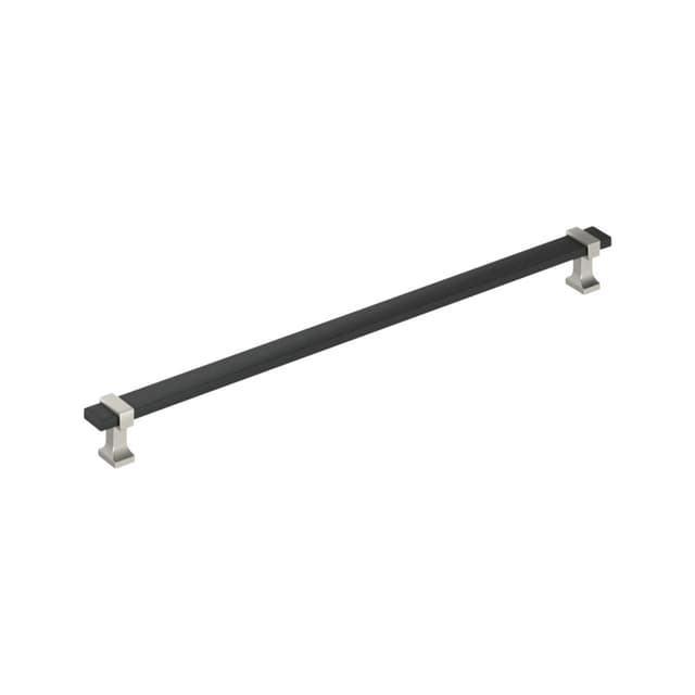 Amerock Overton Series 6-5/16 in (160 mm) Center to Center Matte Black/Satin Nickel Pull, BP37083BMBG10