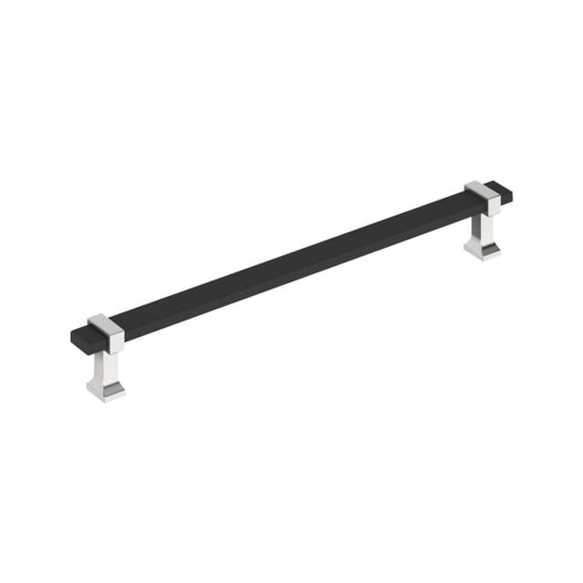 Amerock Overton Series Matte Black/Polished Chrome 12" (305 mm) Center to Center Appliance Pull, BP37084BMB26