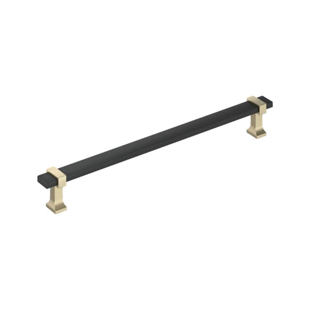 Amerock Overton Series Matte Black/Golden Champagne 12" (305 mm) Center to Center Appliance Pull, BP37084BMBBBZ
