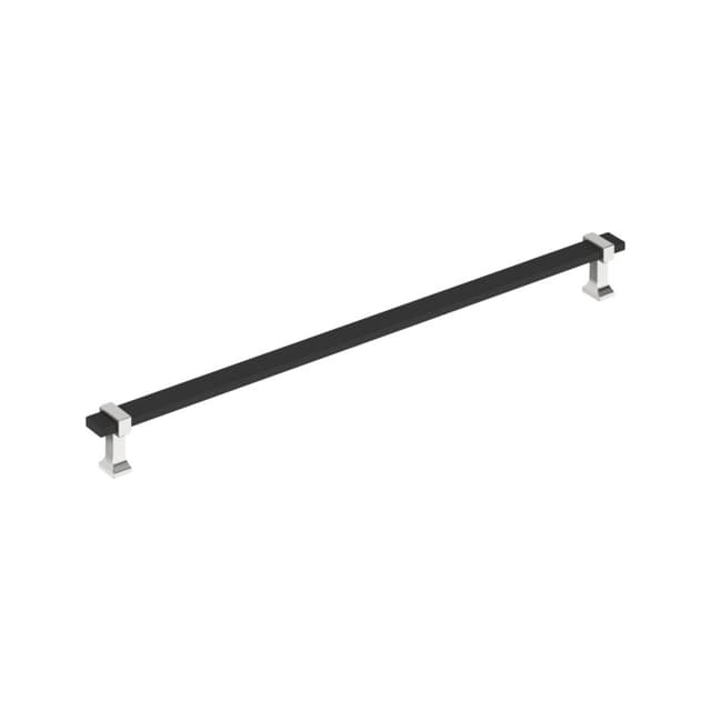 Amerock Overton Series Matte Black/Polished Chrome 18" (457 mm) Center to Center Appliance Pull, BP37085BMB26
