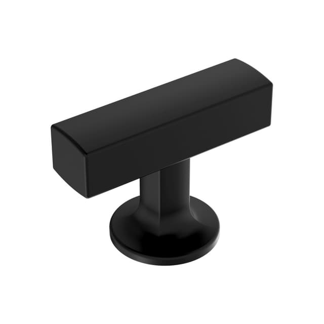 Amerock Everett Series Matte Black 1-3/4 in (44 mm) L x 1/2 in (13 mm) W Knob, -BP37100MB